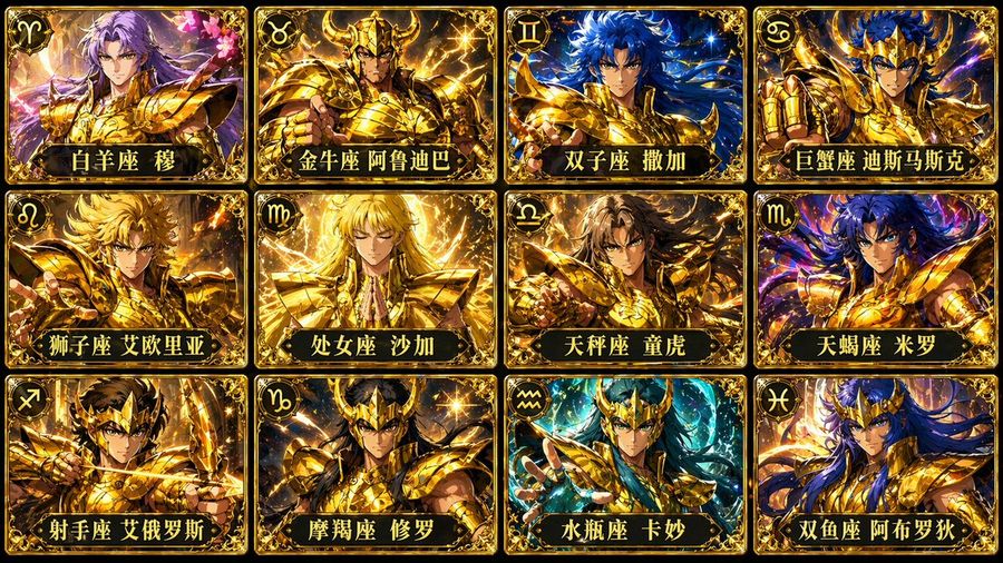 黄金圣斗士十二宫格